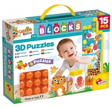 Klocki konstrukcyjne Lisciani Giochi Carotina Baby 3D Puzzles 15 elementów (8008324079926)