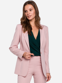 Піджак класичний жіночий Makover K036 M Світло-рожевий (5903068462702)