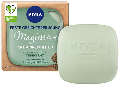 Stałe mydło do mycia twarzy Nivea MagicBAR Anti-Blemishes Clay & Green Tea 75 g (4005900841674)