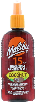 Olejek-bronzer do opalania Malibu Coconut SPF 15 200 ml (5025135119309)