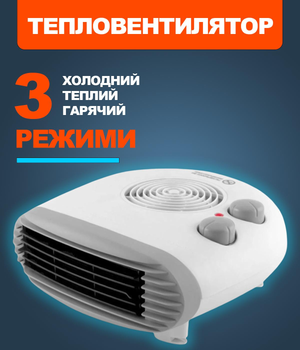 Тепловентилятор ESPERANZA SAHARA EHH003 1000/2000 Вт дуйчик 2 режима + холодный обдув дуйка Белый