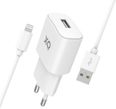 Зарядний пристрій Xqisit NP Travel Charger Single USB-A 2.4A + Кабель USB-A - Lightning White (4029948221540)