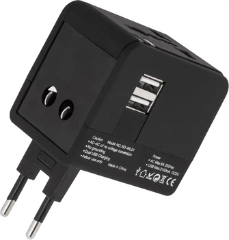 Мережевий фільтр адаптер XO WL-01 EU-US-UK Black