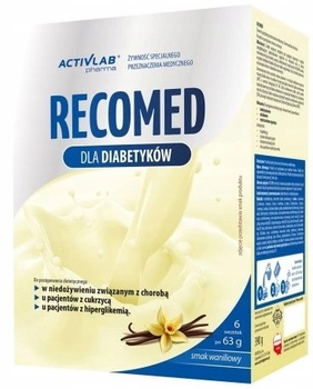 Питательный коктейль для диабетиков Activlab Recomed с ванильным вкусом 6 x 63 г (5903260903621)