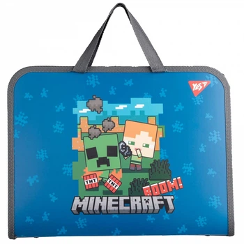 Папка-портфель на молнии В4 з тканевыми ручками Minecraft. Alex 492237 YES