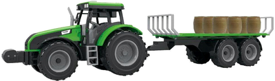 Трактор Dromader зі звуками і прицепом Зелений (6900360027096)