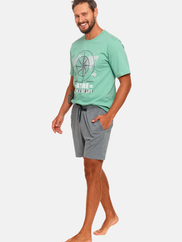 Піжама (футболка + шорти) чоловіча бавовняна Doctor Nap PMB.4413 L Зелена (5901592701007)