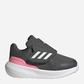 Buty sportowe dziecięce dla dziewczynki na rzepy Adidas Runfalcon 3.0 AC I HP5859 26 Szare (4066749848705)