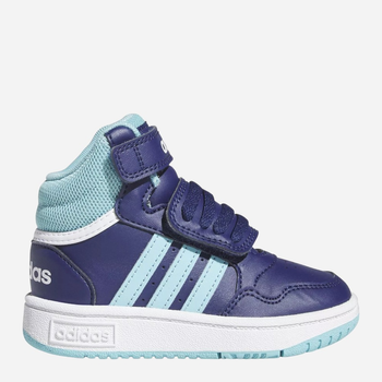 Buty sportowe chłopięce na rzepy za kostkę Adidas Hoops Mid 3.0 AC I IF5314 23 Niebieskie (4066756636883)
