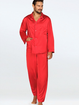 Piżama (koszula + spodnie) męska DKaren Lukas M Czerwona (5903251470774)