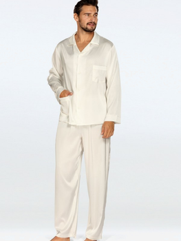 Piżama (koszula + spodnie) męska DKaren Lukas XL Ecru (5903251470941)