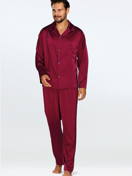 Piżama (koszula + spodnie) męska DKaren Lukas XL Bordowa (5903251470989)