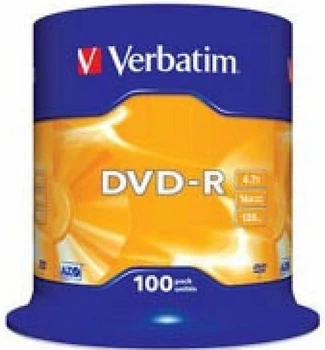 Диск DVD-R 4.7GB 16x 100pcs Verbatim Matt Silver Cake
