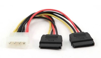 Кабель живлення Molex (F) -> 2хSATA (F) Cablexpert CC-SATA-PSY-0.3M, 30см