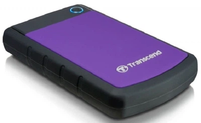 Зовнішній жорсткий диск USB 1TB 2.5" Transcend StoreJet 25H3 чорно-фіолетовий, протиударний (TS1TSJ25H3P)