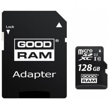 Карта пам'яті MicroSD 128Gb GoodRAM SDHC (class 10 UHS I U1) +SD адаптер (M1AA-1280R12)