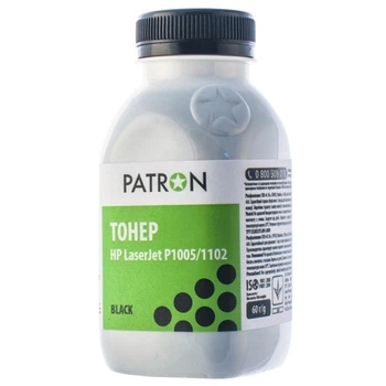 Тонер HP LJ&nbsp;P1005/P1102/LBP3010/LBP6000/CB435A/CE285A/712/725; LJ Pro M15 Флакон 60г *Patron
