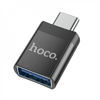 Адаптер OTG USB-C на USB — Hoco UA17 016 — чорний