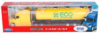 Металева модель вантажівки Welly Freightliner Cascadia з цистерною 1:64 (4891761580100)