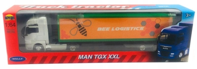 Металева модель вантажівки Welly Tir Man Tgx з причепом 1:64 (4891761580124)
