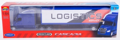 Металева модель вантажівки Welly Freightliner Cascadia з причепом 1:64 (4891761580087)