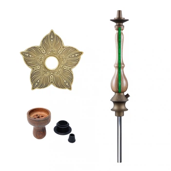 Шахта для кальяну KARMA HOOKAH модель 3.1 line bronze зелена блюдце lotus