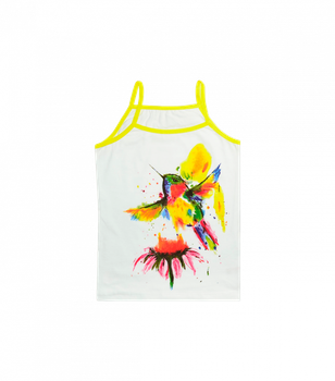 Детская майка на тонких бретельках - Donella - 4371XYS - 98-104 см - Белый