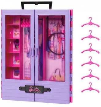 Шафа для одягу Mattel Barbie Бузковий з аксесуарами (194735089543)
