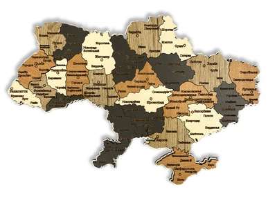 Карта Украины из натурального дерева на стену 33х23 см, карта Украины на подарок