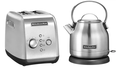 Електрочайник KitchenAid 1.25 л 5KEK1222ESX колір неіржавіюча сталь + Тостер KitchenAid 5KMT221ESX на 2 тости колір неіржавіюча сталь (комплект)