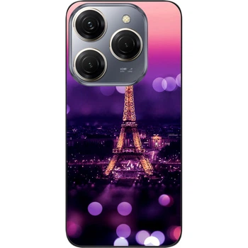 Силиконовый чехол SMTT для Tecno Spark 20 Pro (KJ6) с картинкой Париж ночью