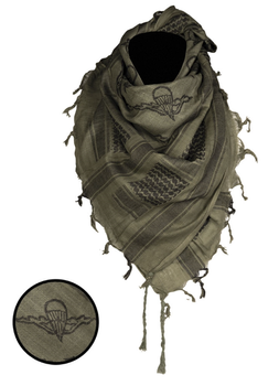 Арафатка шарф-шемаг тактическая Mil-Tec One size парашют Олива, Черный HALSTUCH 'SHEMAGH' 110X110 см PARATR. OLIV/SCHW (12609301)
