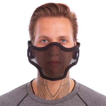 Захисна маска на півобличчя зі сталевої сітки SILVER KNIGHT CM01 Чорний
