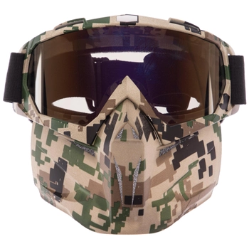 Захисна маска-трансформер окуляри пів-обличчя SP-Sport 307 Камуфляж Surpat
