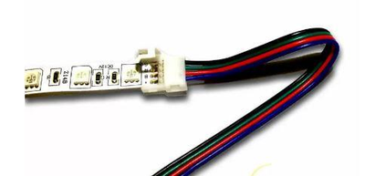 Подвійний конектор для RGB 10мм з проводом білий 1216212