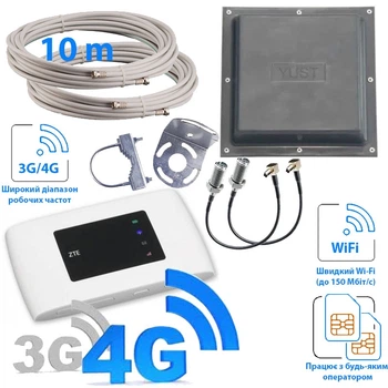 Комплект 3G/4G интернет ZTE MF920U white антенна mimo + кабель 10м + переходники 2xTS9/F (TF-KIT-4G4379)