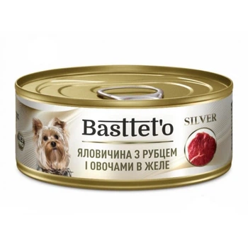Basttet'o Silver для собак Яловичина з рубцем і овочами для собак, жб 85 г