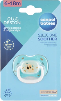 Пустышка силиконовая Canpol Babies Bunny & Company симметричная 6-18 мес Синяя (23/269_blu) (5901691811775)
