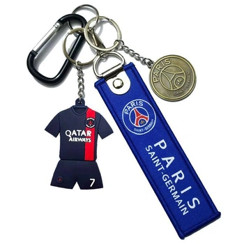 Футбольный брелок - подарок футболисту - комплект Килиан Мбаппе - ПСЖ (Kylian Mbappe - PSG) - (без кронштейна)