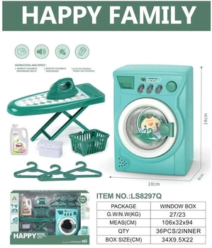 Zestaw do prasowania Maksik Happy Family z pralką (6920179386184)
