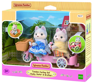 Ігровий набір Epoch Sylvanian Families Tandem Cycling Husky Sister And Brother (5054131056370)