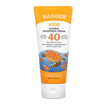 Крем от солнца детский SPF 40 Badger Company мандарин и ваниль 87 мл