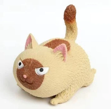 Антистрес іграшка тягучка милий товстий "Злий кіт" "Злі коти" Angry cat 10х9х7 см Коричневий