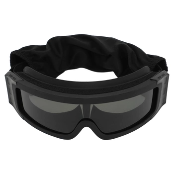 Очки защитные маска со сменными линзами и чехлом SPOSUNE JY-027-2 оправа-черная цвет линз серый