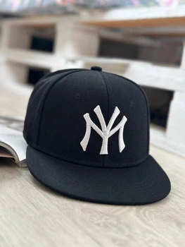 Кепка снепбек (Snapback) Нью Йорк NY Черный с белым 56-61р (9011)
