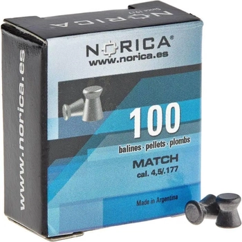 Пули пневматические Norica Match Кал 4.5 мм Вес 0.48 г 100 шт/уп 16651221