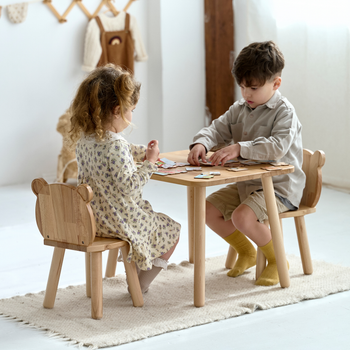 Детский столик и 2 стульчика Bear Tatoy для детей 2-4 лет Натуральний