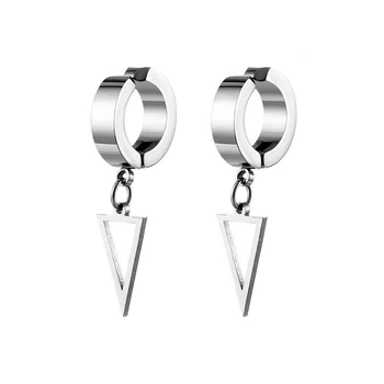 Бижутерия серьги-клипсы-каффы из медицинской стали Triangle EH071-01 Silver 440