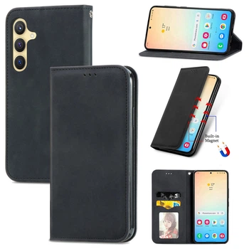 Чехол-книжка Skin Feel Leather Wallet для Samsung Galaxy S24 Black