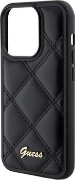 Etui plecki Guess HC PU Quilted Metal Logo do Apple iPhone 15 Pro Black (3666339149628)